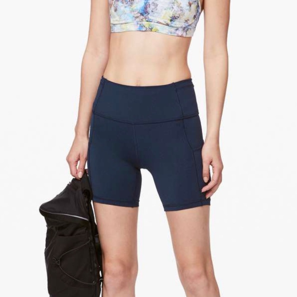 Lululemon Fast and Free Short 6", Non-Reflective, True Navy, NWT